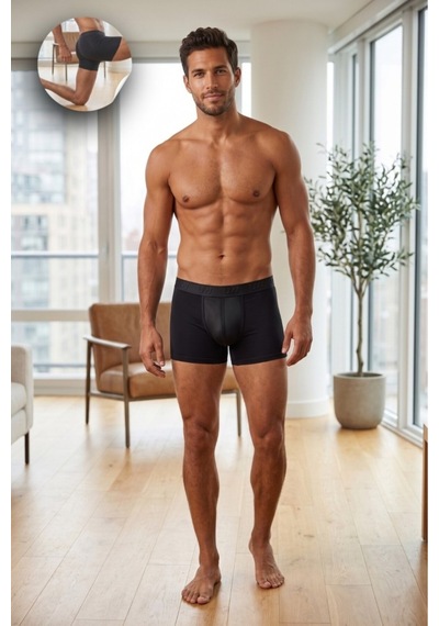 Underworld Erkek 6'lı Paket Siyah Likralı Pamuklu Premium Boxer Seti S S