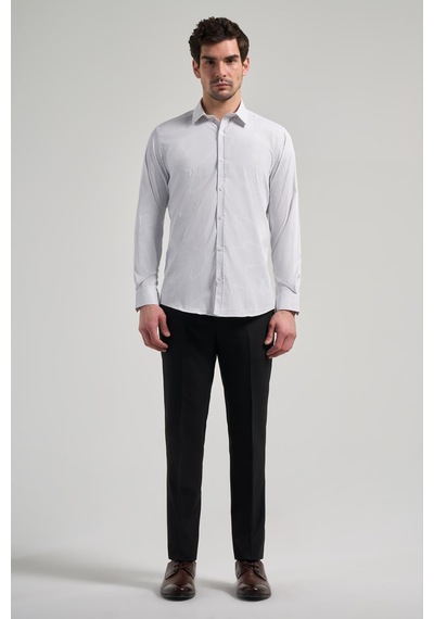 İmza Beyaz Uzun Kol Çizgili Desen Bez Ayağı Yarım İtalyan Yaka Cepsiz Esnek Classic Slim Fit Gömlek 1004245217 Beyaz İmza Beyaz Uzun Kol Çizgili Desen Bez Ayağı Yarım İtalyan Yaka Cepsiz Esnek Classic Slim Fit Gömlek 1004245217 Beyaz