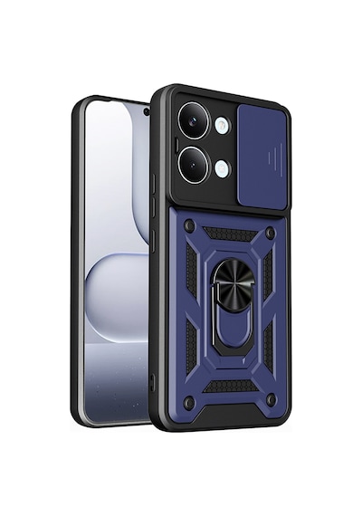 Xiaomi Poco X8 Pro Max Kılıf Kamera Korumalı Zırh Tank Sürgülü Vega Kapak Mavi