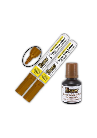 Kahverengi Yazı Tahta Kalemi Doldurulabilir 2 Adet Ve Silinebilir Mürekkep 30 Ml 1 Adet Brons Yazı Tahta Kalem Seti 3 Siyah+2 Mavi+ 1 Kırmızı+ 1 Yeşil