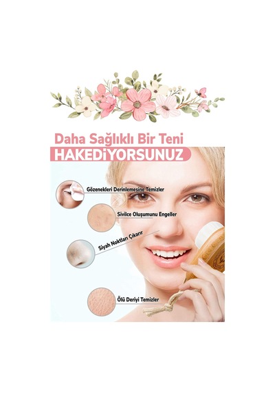 Yüz Ve Cilt Bakım Temizleme Fırçası Ultra Yumuşak Ipek Kıl, Siyah Nokta Karşıtı, Doğal Ahşap Saplı