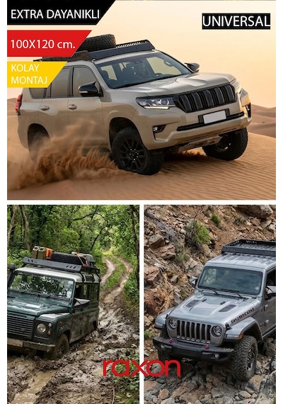 Universal Off Road Pnd Serisi Tavan Üstü Sepet 100x120cm. Dayanıklı Yük Taşıma Sistemi