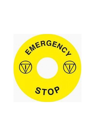 Ase60 22mm Acil Stop Etiketi Sarı
