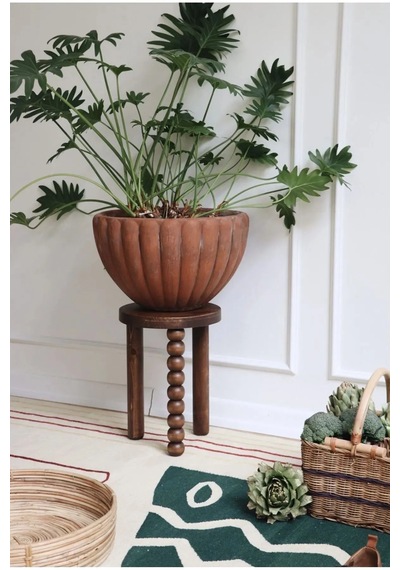 Minimalist Ahşap Mantar Yan Sehpa Modern Tekli Fiskos / Çiçeklik