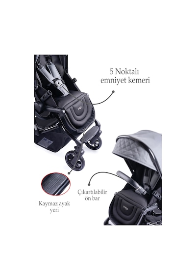 Prego Maybach İ-size Uv Tenteli Bebek Arabası Gri 2405