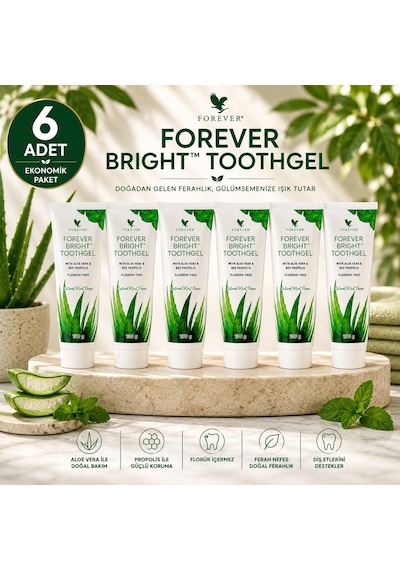 Forever Bright Aloe Vera Özlü Diş Macunu 6 x 130 G