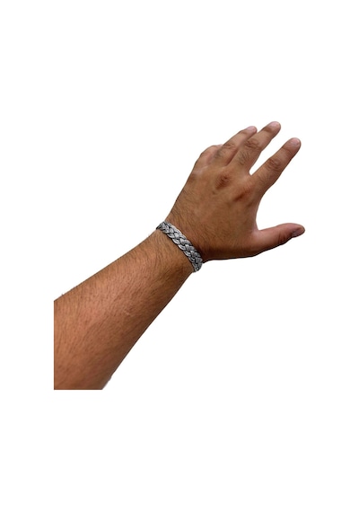 Oya Silver Kalın Örgü Gümüş Bilezik Oya-kly-001