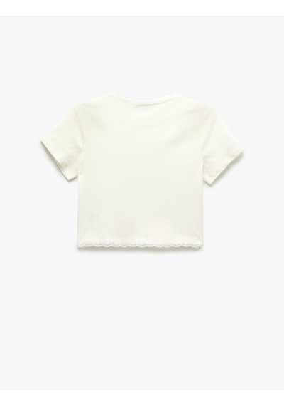 Koton Kısa Kollu Bisiklet Yaka Pamuklu Fiyonk Baskılı Crop Pijama Üstü Beyaz 5slk40107mk Beyaz Koton Kısa Kollu Bisiklet Yaka Pamuklu Fiyonk Baskılı Crop Pijama Üstü Beyaz 5slk40107mk Beyaz