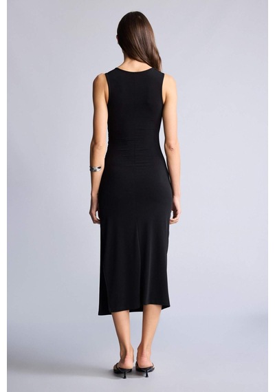 Defacto Bodycon Vücudu Saran Midi Elbise H7427ax26smbk81 Siyah-bk81