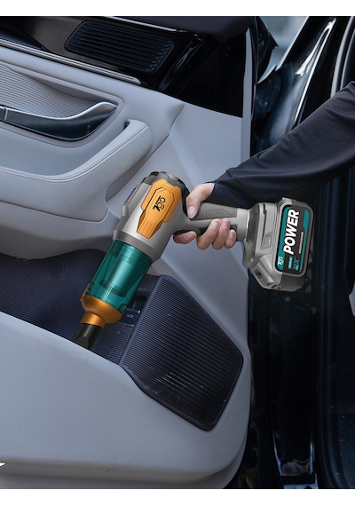 7go 7gab-03 Şarjlı Kablosuz Araç Süpürgesi Gri 20000pa Güçlü Emiş Fırçasız Motor Üfleme & Vakum