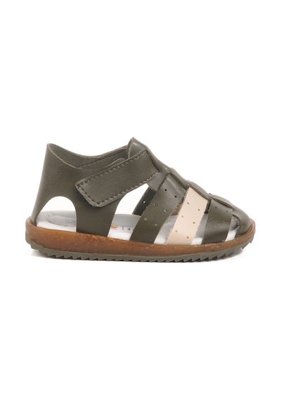 Haki Bej Cırtlı Hafif Unisex Çocuk Sandalet 17370 B Haki-bej
