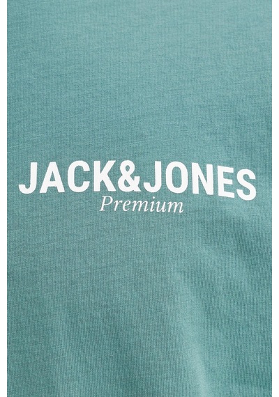 Jack & Jones Jprblaoscar Erkek Tişört Kısa Kollu Pamuklu Şık Günlük Yeşil