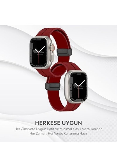 Ayrex Apple Watch Series Se/11/10/9/8/7/6/5/4/3 İle Uyumlu Silikon Kordon Bbl84