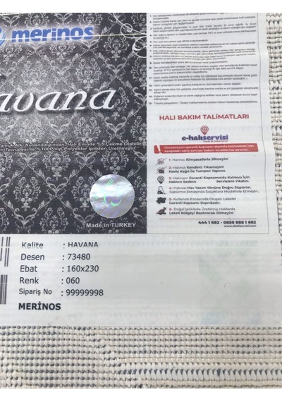 Merinos Halı Havana 73480 060 Serisi Salon Oturma Yatak Odası Halısı Krem