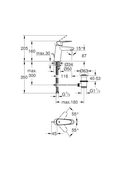 Grohe Eurodisc Cosmopolitan Tek Kumandalı Lavabo Bataryası 3319020E