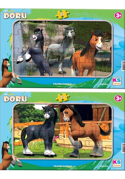 Ks Games Trt Çocuk Doru 24 Parça 2 Li Frame Puzzle/Yapboz Set