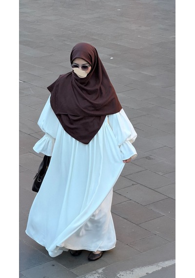Qalortex Scarf Premium Jakarlı Sare Büyük Boy Eşarp - Aci Kahve acı kahve