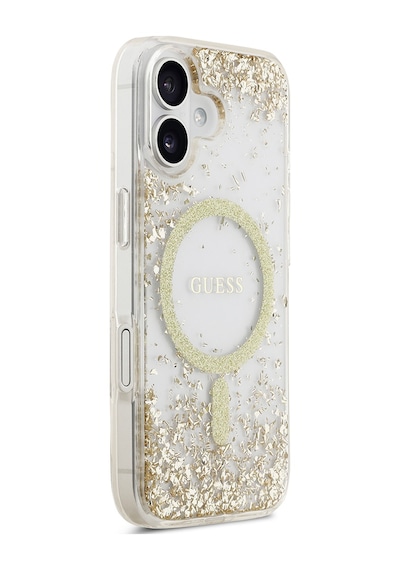 Apple Uyumlu iPhone 17  Kılıf Guess Lisanslı M-safe Özellikli Transparan Resin Bottom Kapak Gold Gold
