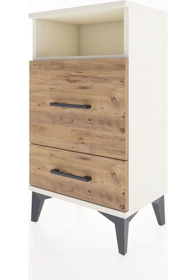 Arges Komodin Tek Raflı 2 Çekmeceli 44x30x80 Aytaşı-çam Aytası