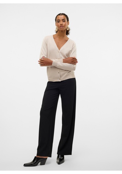 Vero Moda Ekru Kadın V Yaka Kazak Vmsılje Ls V-neck Cardıgan Ga Noos Taş