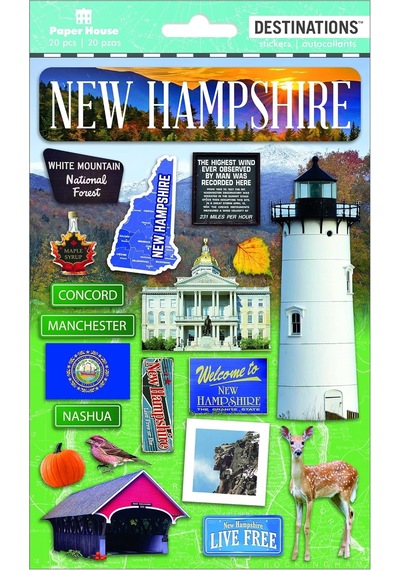 Travel New Hampshire 2d Etiketler, 3'lü Paket