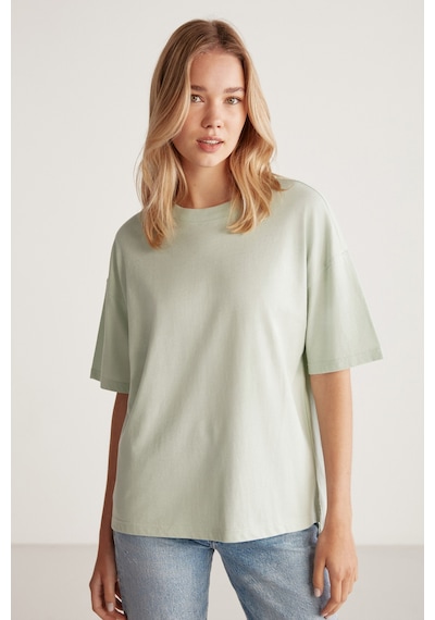Grımelange Jemmy Kadın Relaxed Kalıp Bisiklet Yaka %100 Pamuk Kısa Kollu Basic Mint Yeşil T-shirt Grımelange Jemmy Kadın Relaxed Kalıp Bisiklet Yaka %100 Pamuk Kısa Kollu Basic Mint Yeşil T-shirt