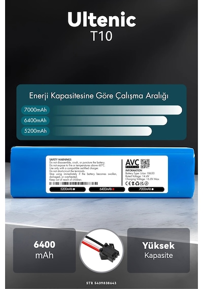 Ultenic T10 6400mah Robot Süpürge Bataryası G.g