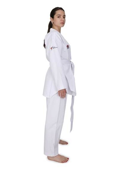 Beyaz Yaka Fitill Taekwondo Elbisesi 001