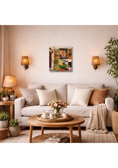 Dekoratif Bisiklet Temalı Kanvas Tablo 49x69 Cm Salon, Mutfak Ve Yemek Odası Duvar Dekoru