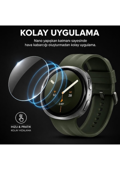 Samsung Galaxy Watch 9 44mm İle Uyumlu Ekran Koruyucu Nano Parlak Çizilmeye Dayanıklı Akıllı Saat Koruması, 9h Kırılmaz Esnek Cam, Hd Şeffaf 2 Adet Sm-l350