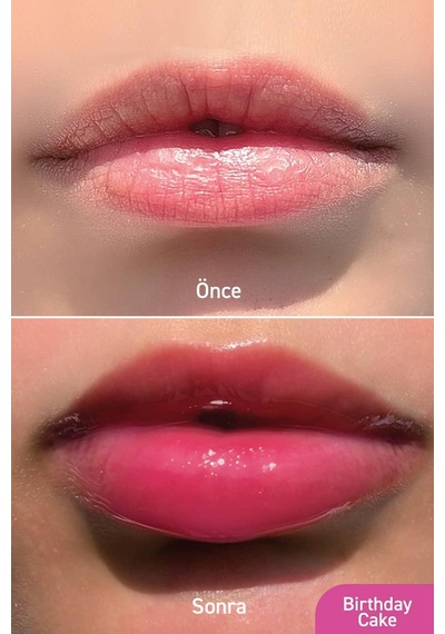 Herbaderm Birthday Cake Aromalı Parlatıcı Dolgunlaştırıcı ve Onarıcı Vegan Dudak Balmı 10 ML