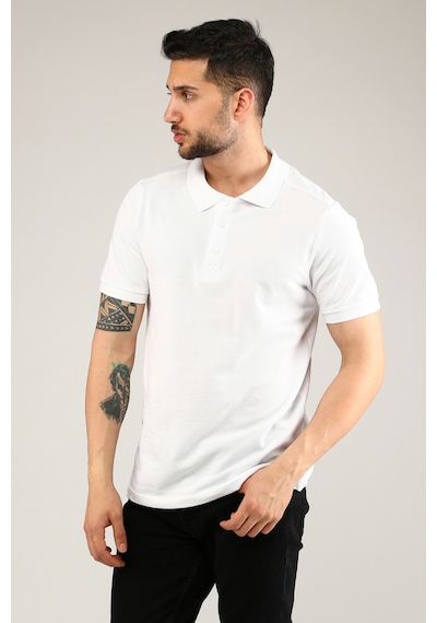 Uniprom Polo Yaka Tişört %100 Pamuk Beyaz Erkek Beyaz