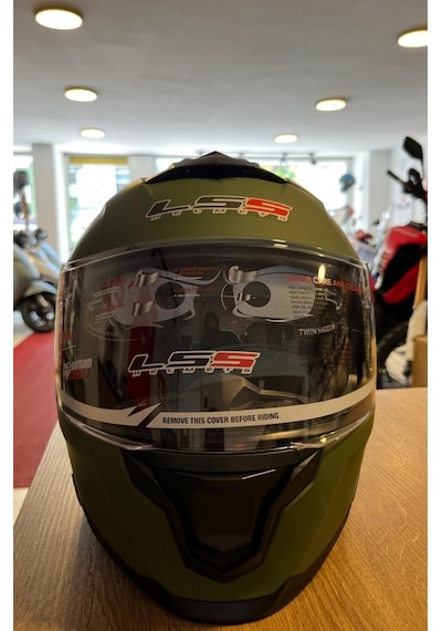 Ls5 Çene Açılır Motosiklet Kaskı Yeşil