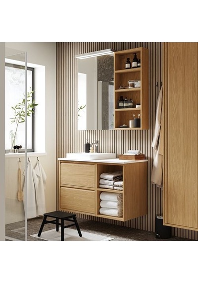Ikea Hagaån Açık Banyo Alt Dolabı, Meşe Görünümlü, 40x48x63 Cm Ikea Hagaån Açık Banyo Alt Dolabı, Meşe Görünümlü, 40x48x63 Cm