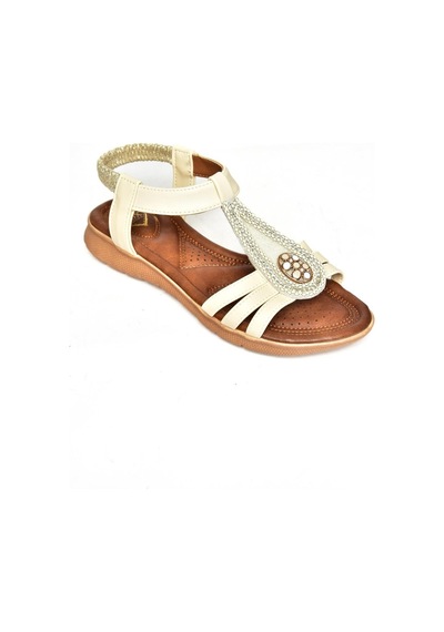 Fox Shoes S258013709 Bej Alçak Tabanlı Kadın Sandalet Bej