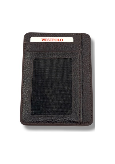 Westpolo Hakiki Deri Unisex Kartlık - Kahverengi Kahverengi