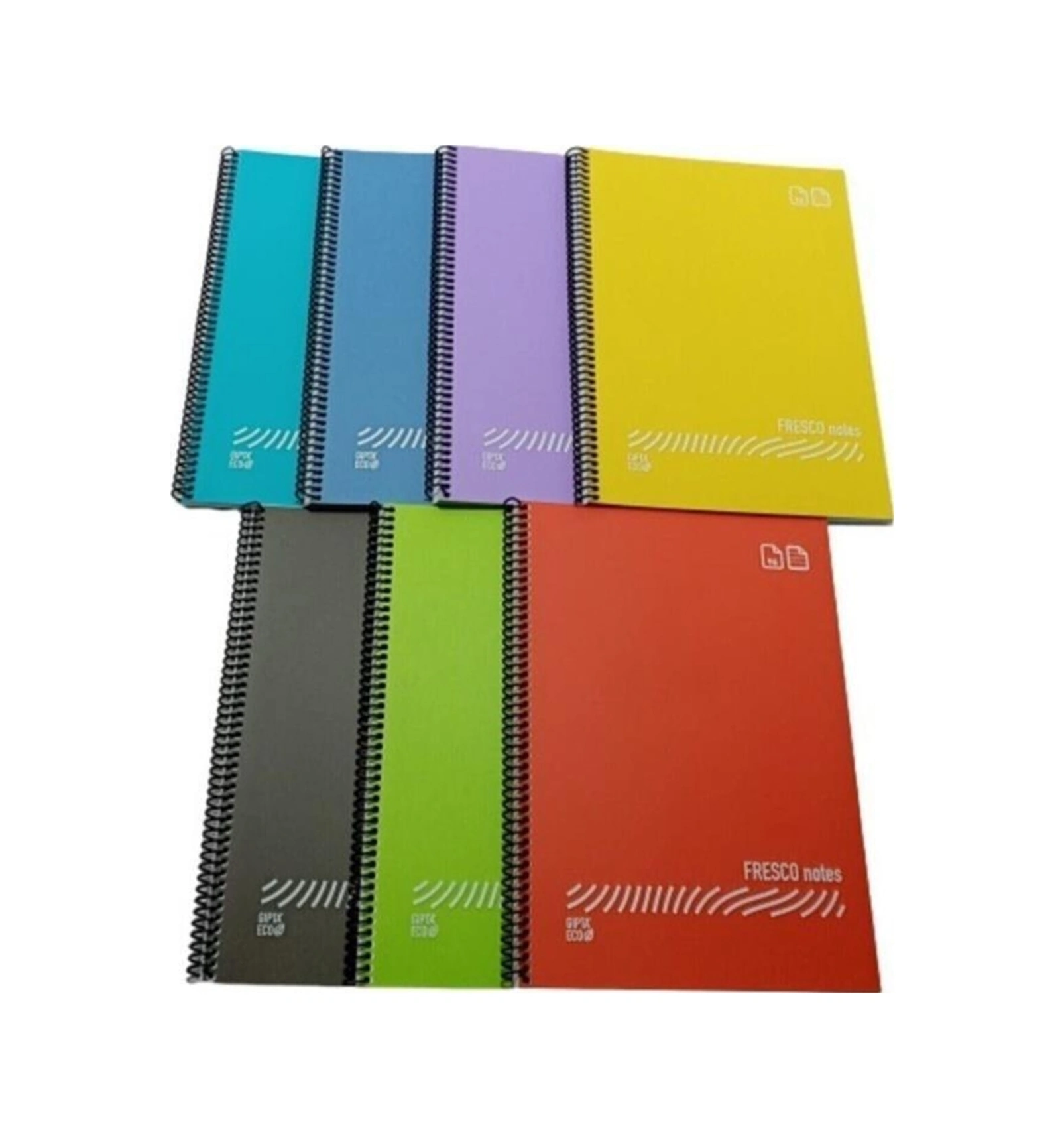 Fresco Spiralli Düz Plastik Defter A4 120 Yp Kareli 4939 12 Adet Beyaz