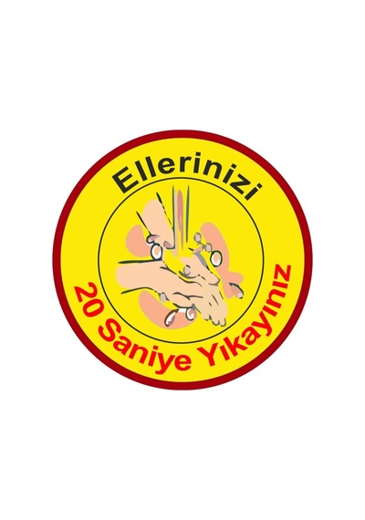 Sarı Yuvarlak Ellerinizi Yıkayın Levhası 25x25 Cm 10 Adet