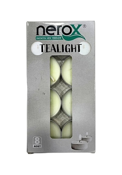 8'li Beyaz Tea Light Mum Renkli