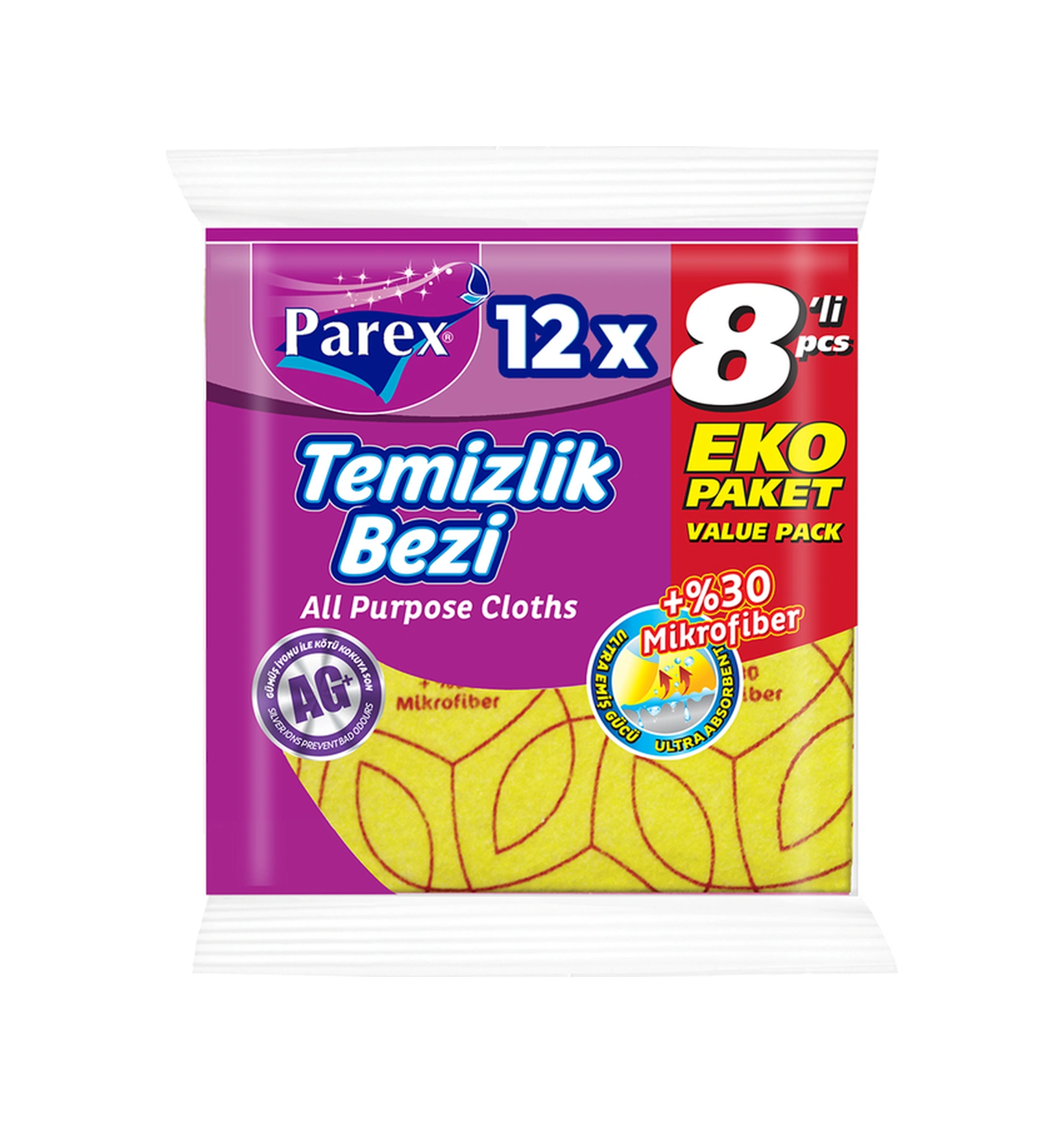 Yüzde 30 8'li Mikrofiber Temizlik Bezi Onikili Paket Diğer