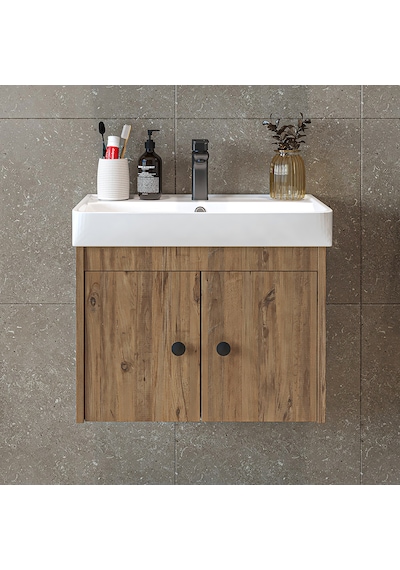 Ada Lavabolu Mat Suntalam Banyo Alt Dolabı 60 Cm Atlantik Çam