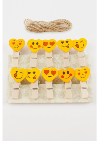 10 - 757 - Adet Emoji Süs - Nazblsmm - Mandal Sarı 10 Adet