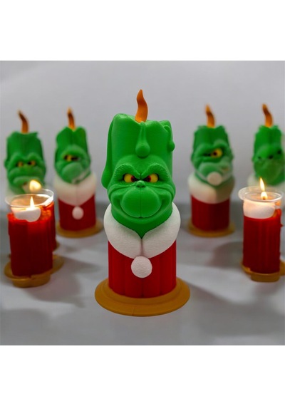 Yeni Yıl Grinch Led Mumlu Yılbaşı Aksesuarı 1 Adet