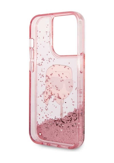 Apple Uyumlu iPhone 14 Pro  Kılıf Sıvılı Simli Karl Head Dizayn Kapak