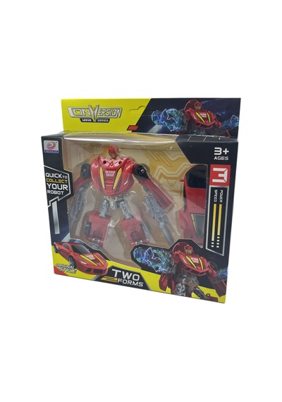 Conversion Mini Series 2'si 1 Arada Robot & Yarış Arabası - Kırmızı