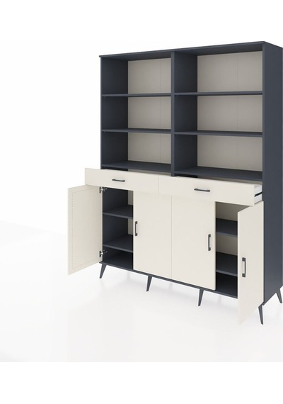 Hyperion Gardrop 10 Raflı 2 Çekmeceli 4 Kapaklı 176x44x221 Antrasit-aytaşı Aytaşı Hyperion Gardrop 10 Raflı 2 Çekmeceli 4 Kapaklı 176x44x221 Antrasit-aytaşı Aytaşı