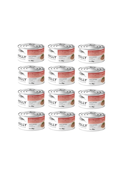 Molly Ton Ve Yengeçli Et Suyu İçinde Yetişkin Kedi Konservesi 85 Gr. X 12 Adet