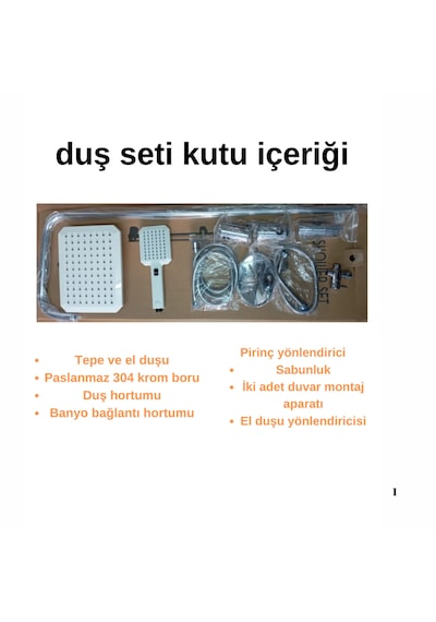 Faumix V01122 Beyaz Krom Banyo Lavabo Bataryası Ve Duş Seti Beyaz - Krom