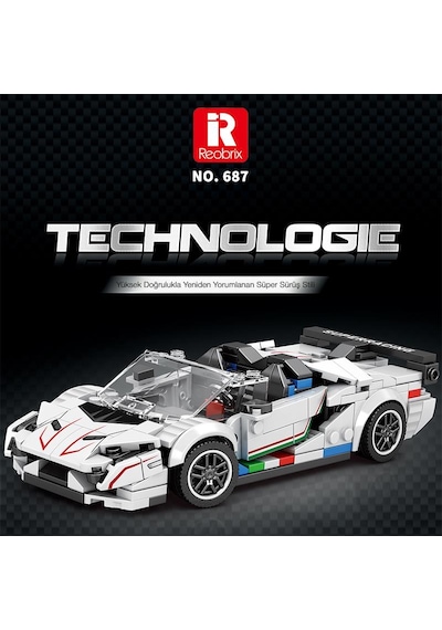 Reobrix Creator 687 Lamborghini Svj Spor Araba Yaratıcı Yapı Blok Seti Building Blocks - 348 Parça
