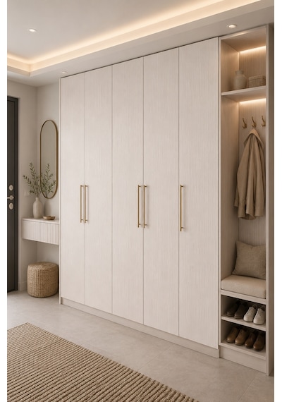 Deconitte Premium Açık Bej Meşe Ahşap Desenli Kendinden Yapışkanlı Pvc Mobilya Dolap Tezgah Kaplama Folyosu 60x100 Cm